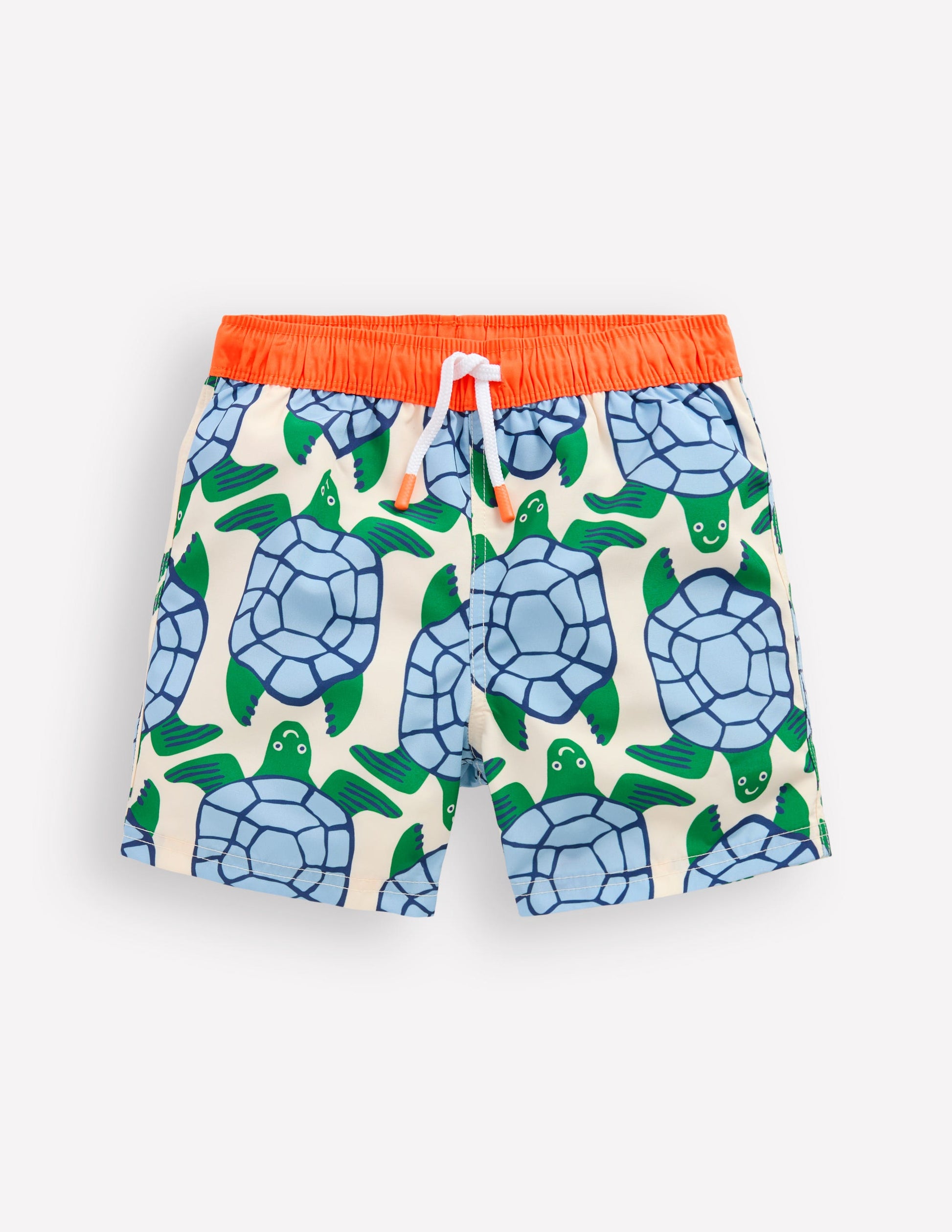 Swim Shorts-Calico White Turtles Geo-2
