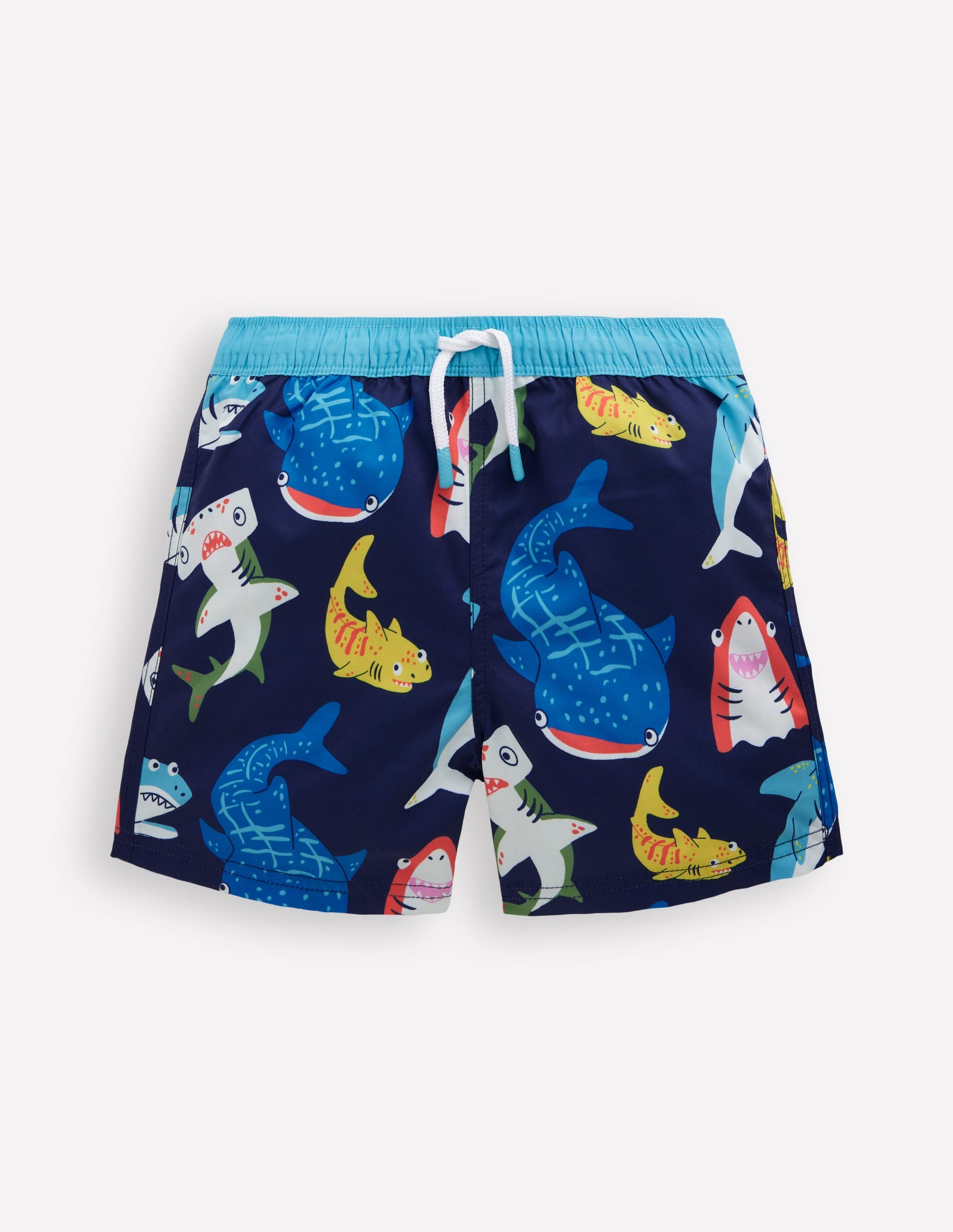 Swim Shorts-College Navy Sharks-1