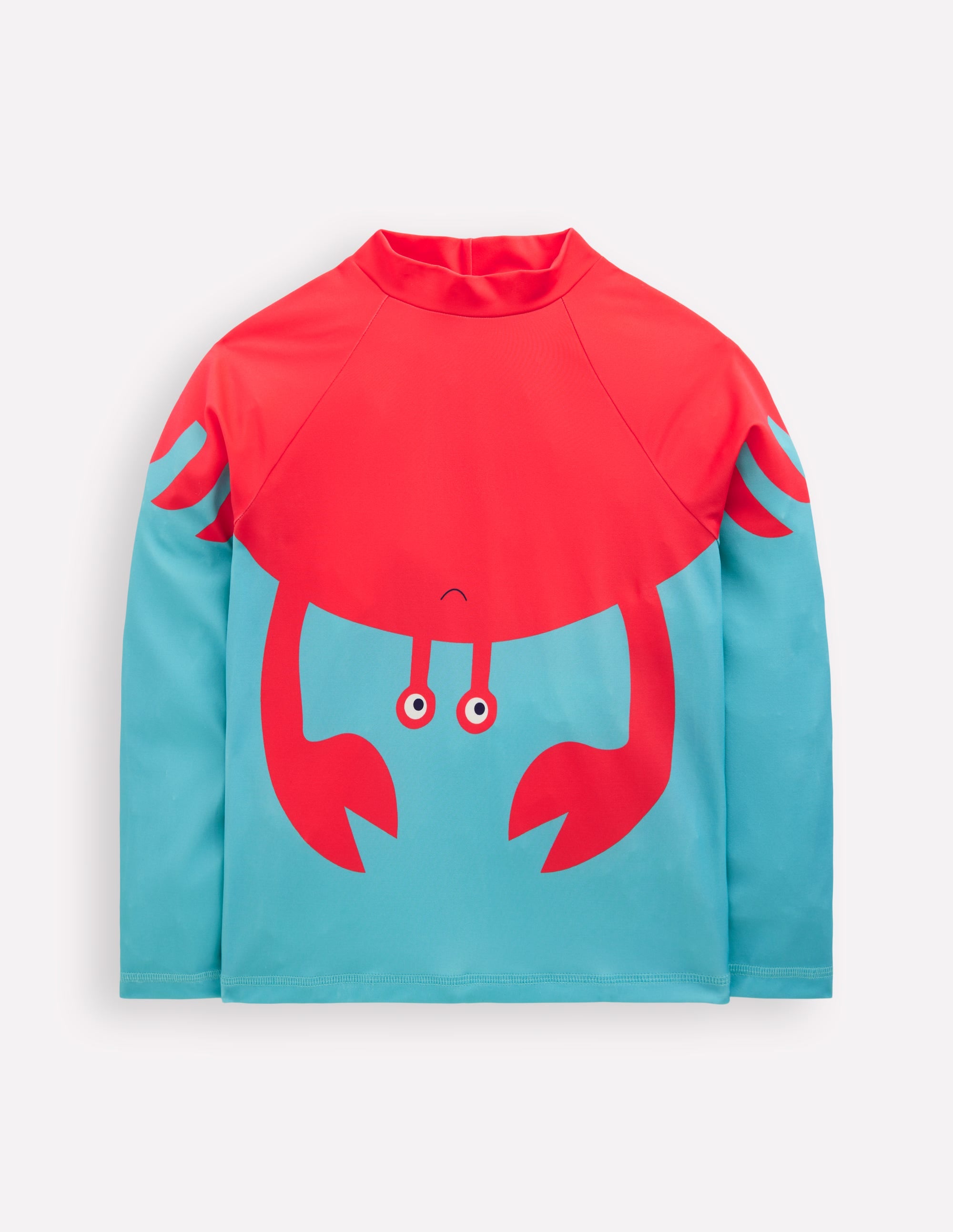 Sun Safe Fun Rash Vest-Aqua Sea Blue Crab - Image 1