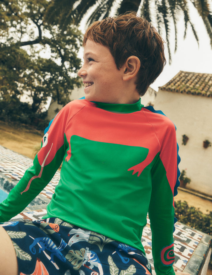 Sun Safe Fun Rash Vest-Shady Green Chameleon