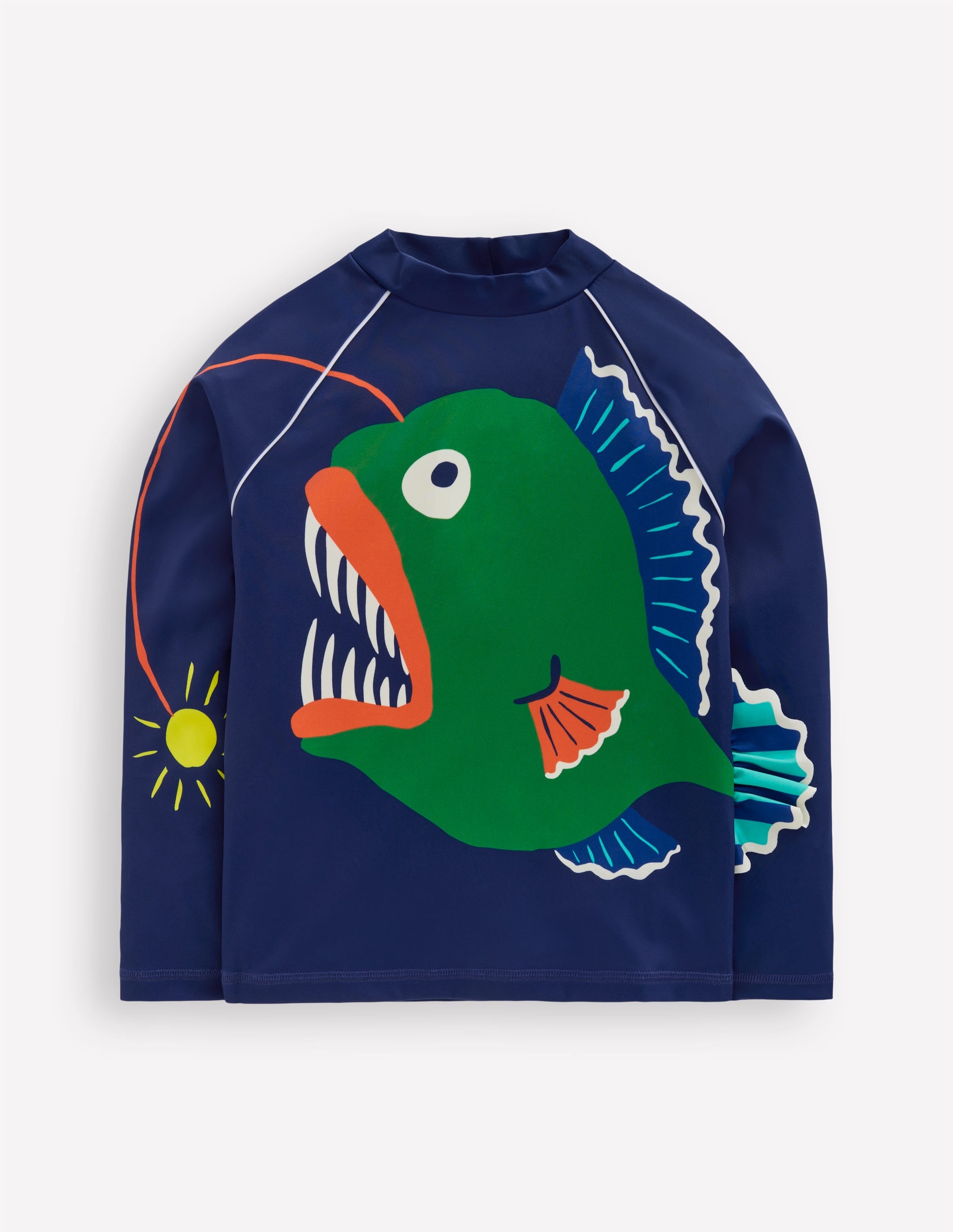 Sun Safe Fun Rash Vest-College Navy Fish - Image 1