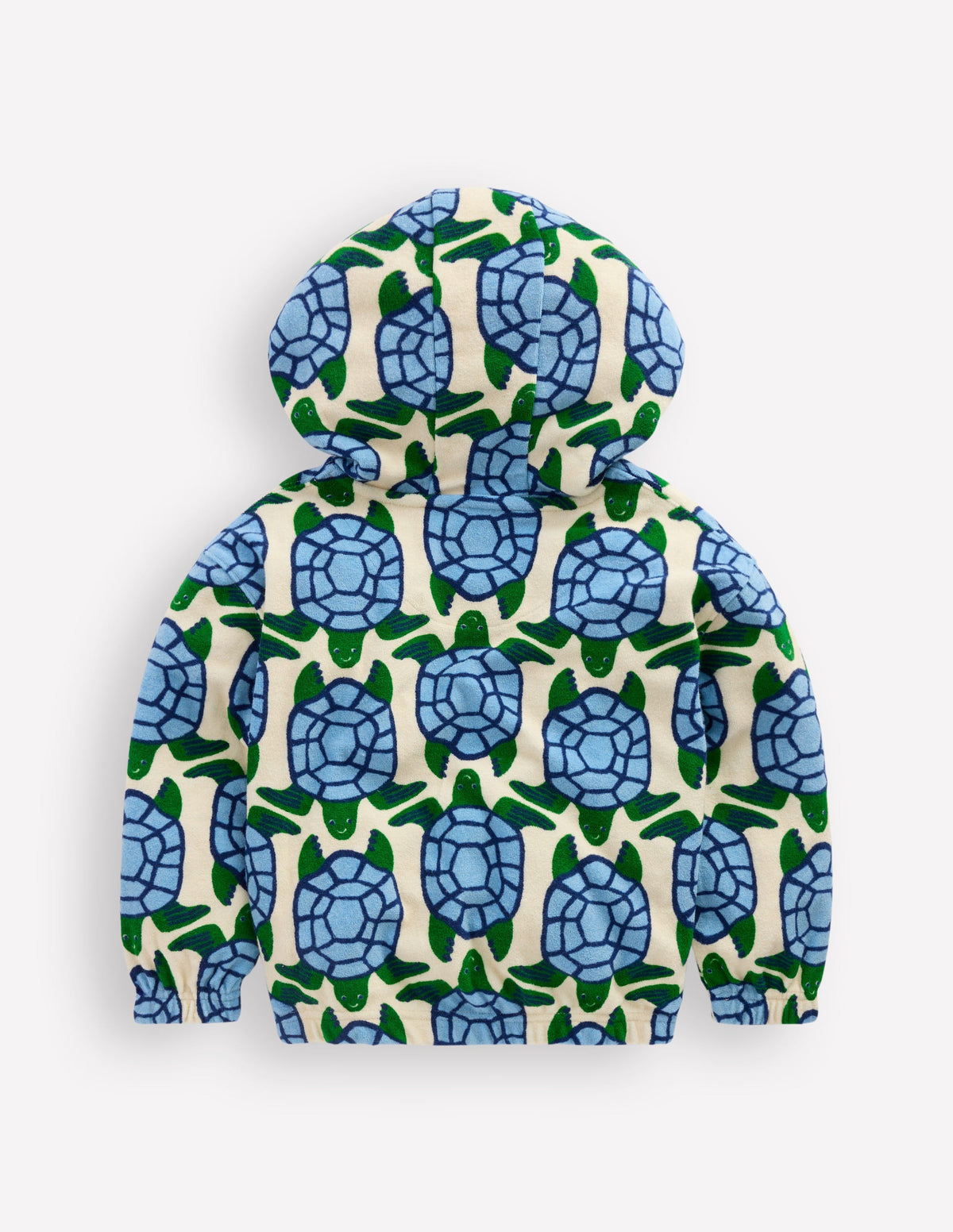 Towelling Pop-over Hoodie-Calico White Turtles - Image 2