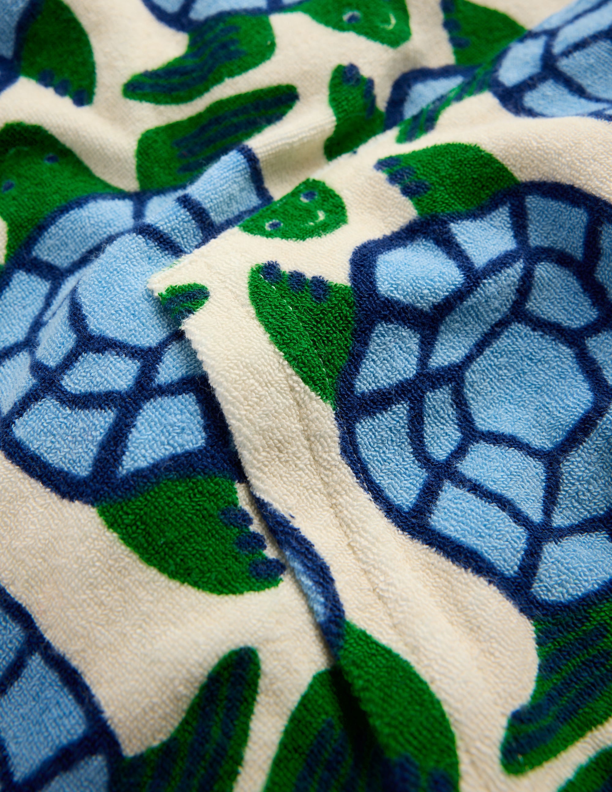Towelling Pop-over Hoodie-Calico White Turtles - Image 3