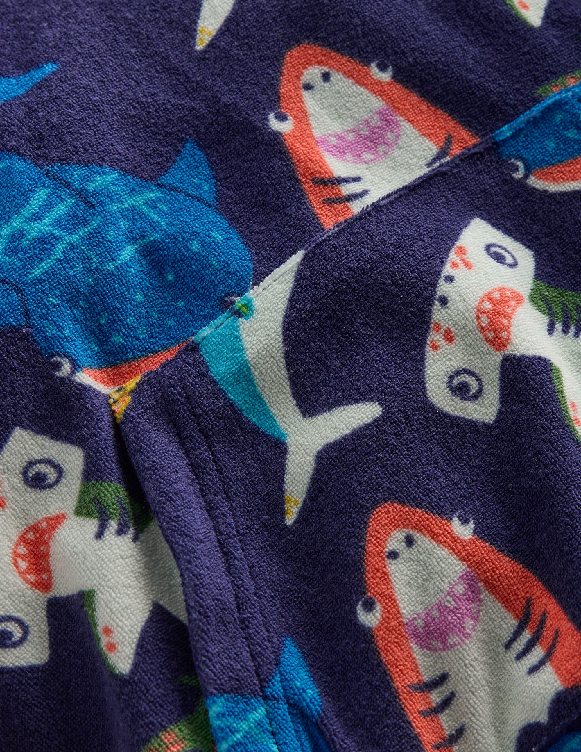 Towelling Pop-over Hoodie-College Navy Sharks - Image 3