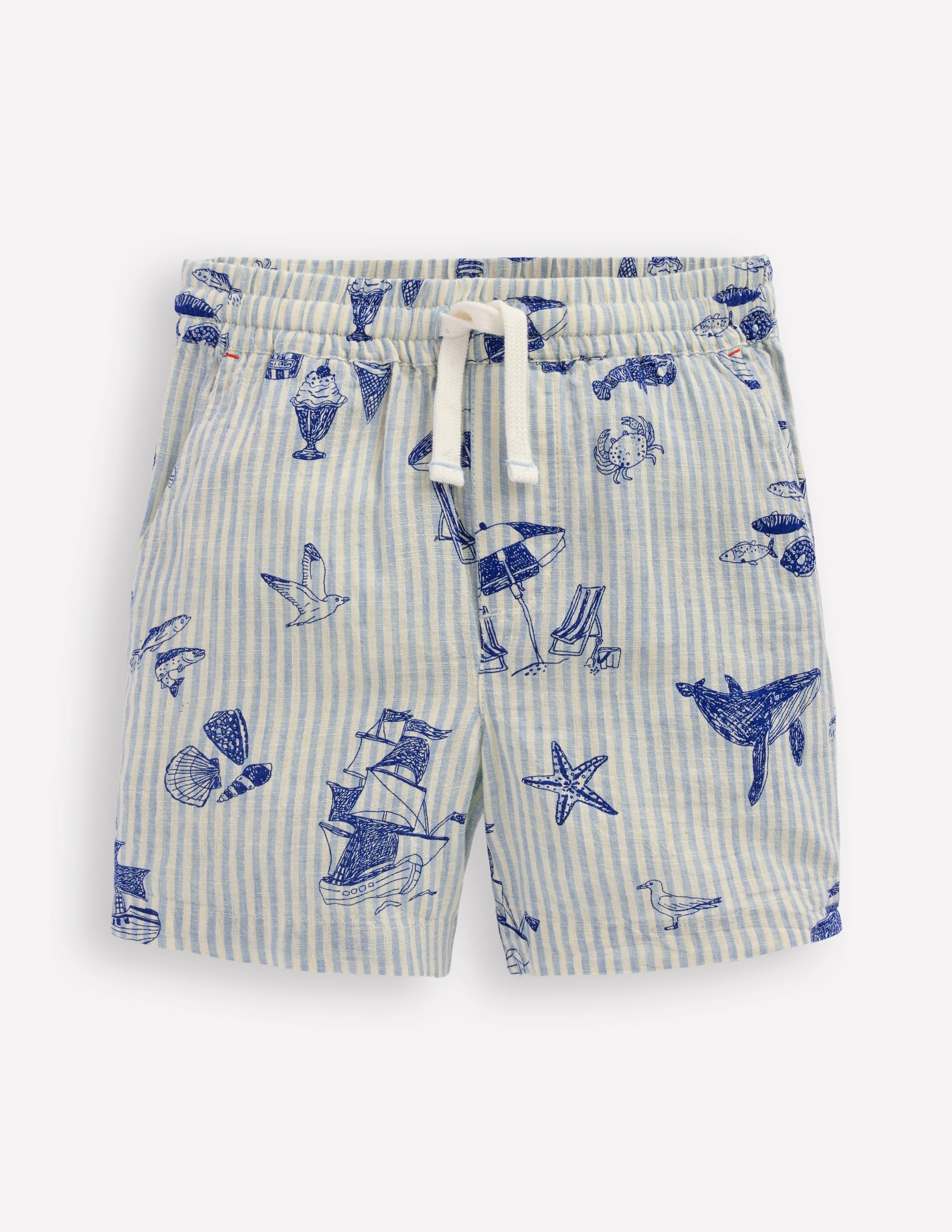 Cotton Linen Shorts-Beach Front - Image 1