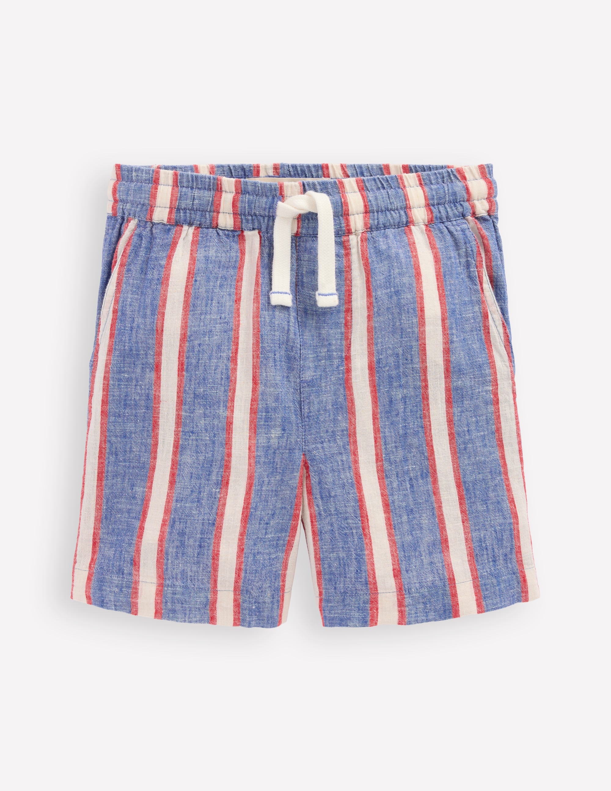 Cotton Linen Shorts-Triple Stripe - Image 1
