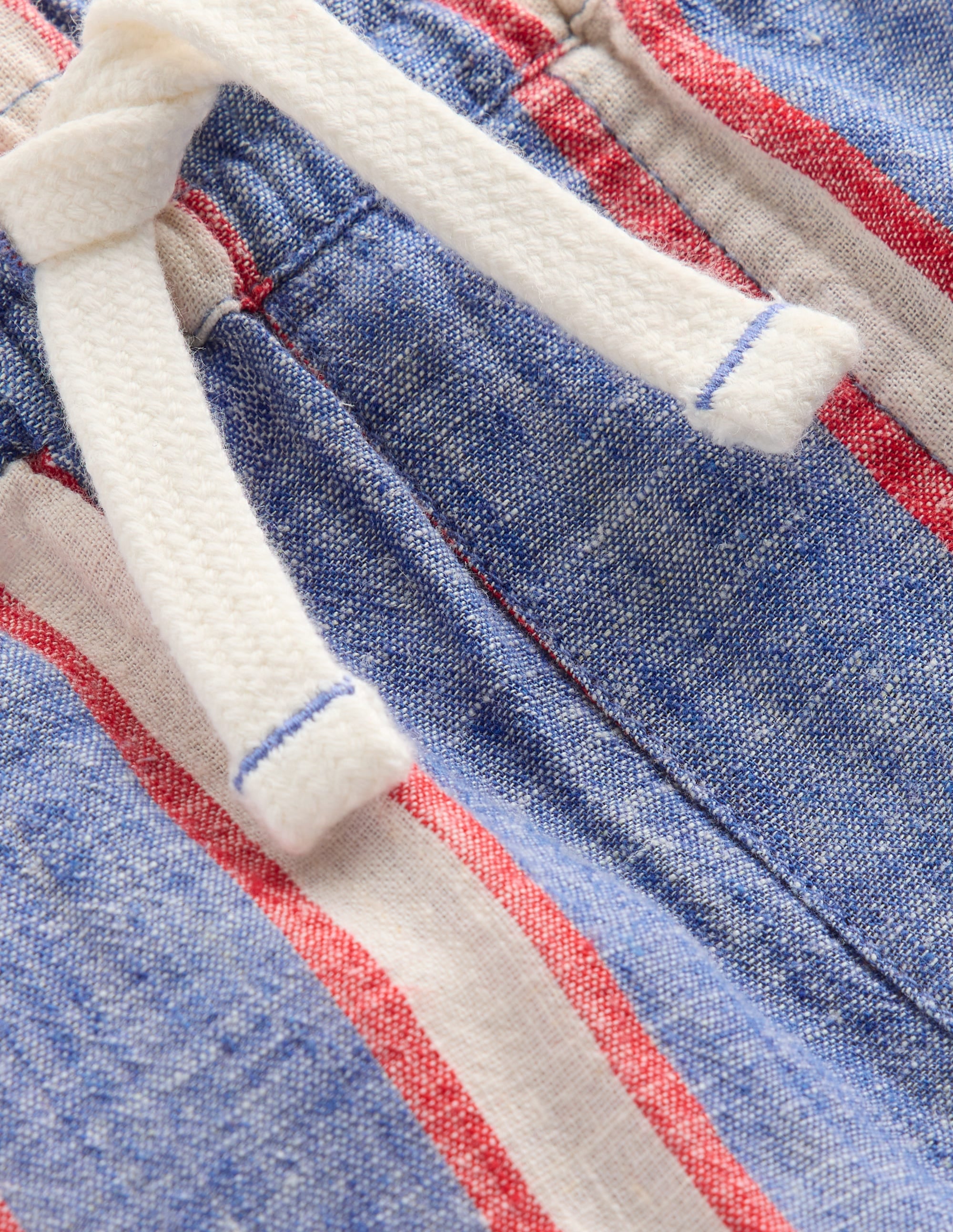 Cotton Linen Shorts-Triple Stripe - Image 3