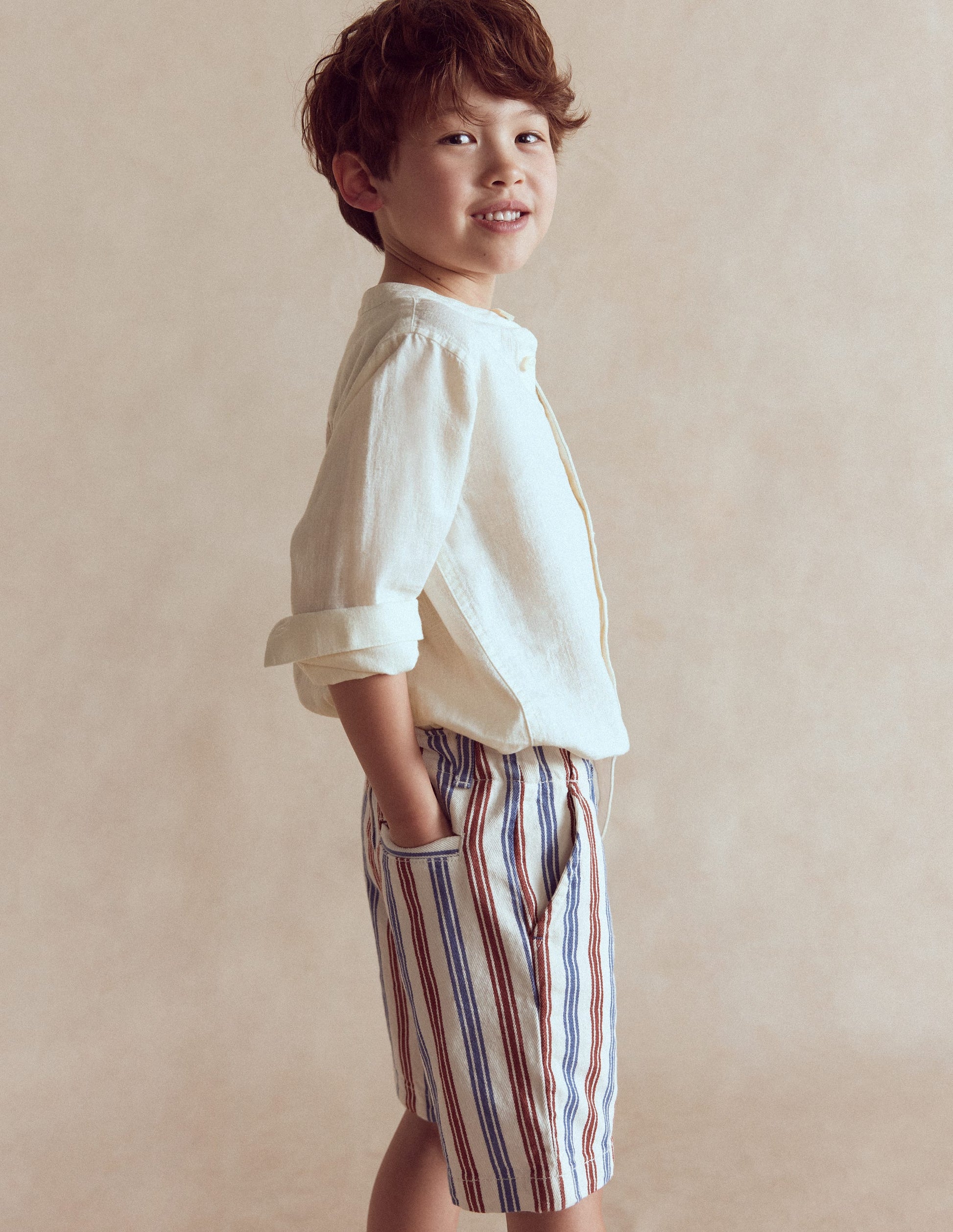 Smart Shorts-Blue and Red Stripe-1