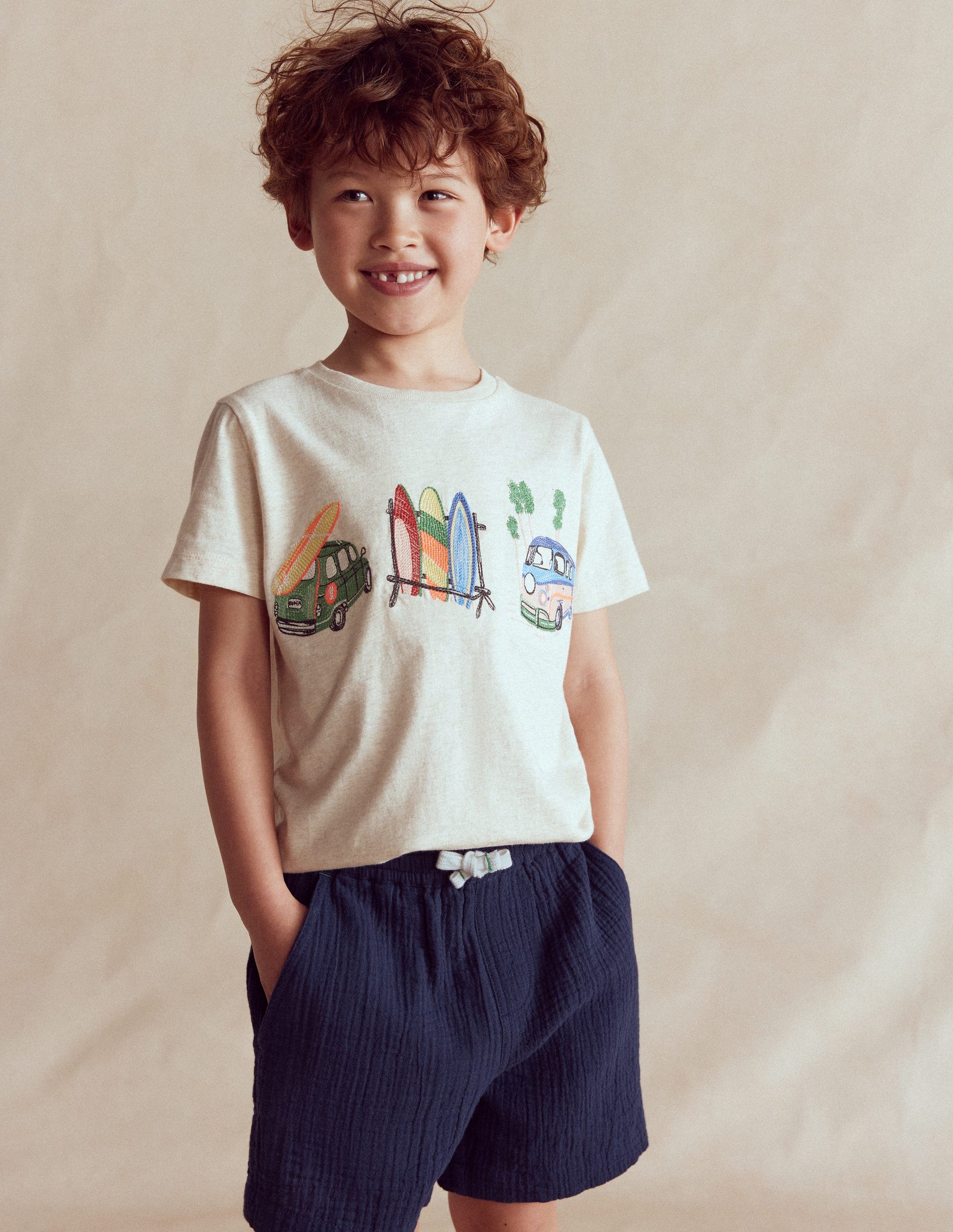 Double Cloth Shorts-Navy-1