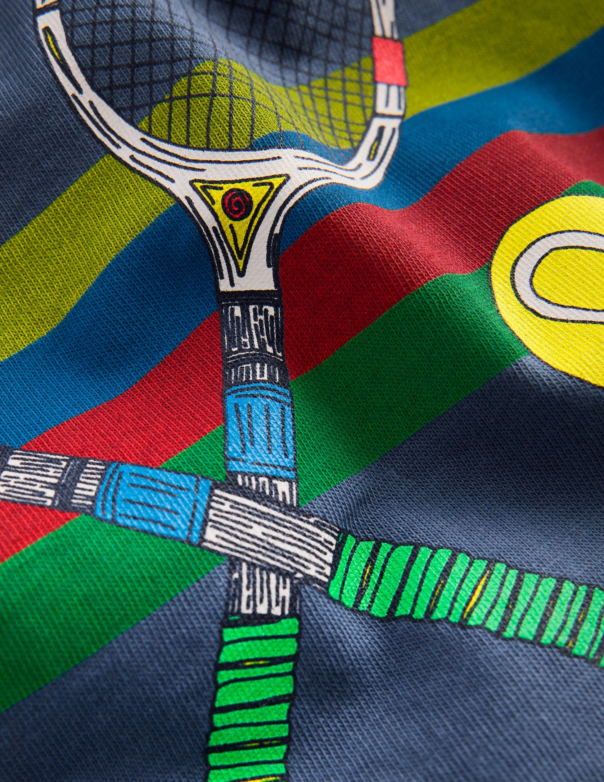 Relaxed Sport Graphic T-shirt-Robot Blue Tennis-3