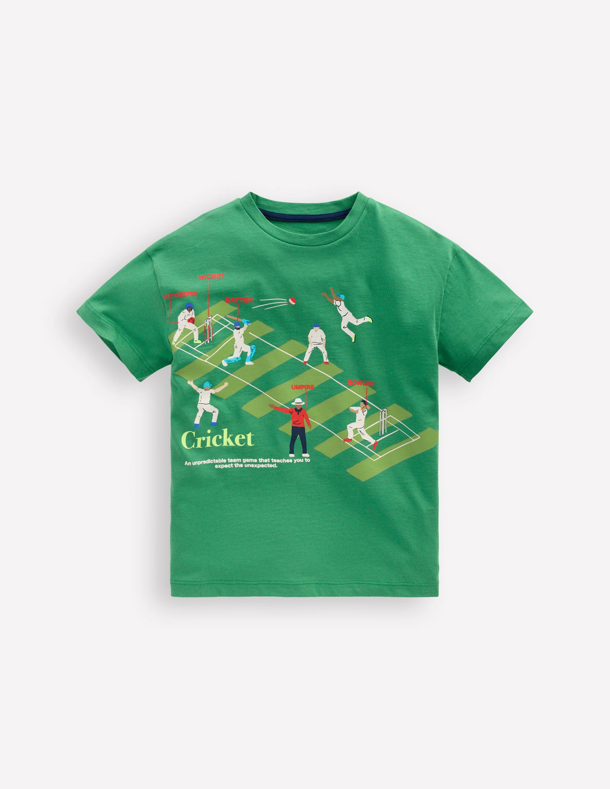 Relaxed Sport Graphic T-shirt-Rich Emerald Cricket - Image 1