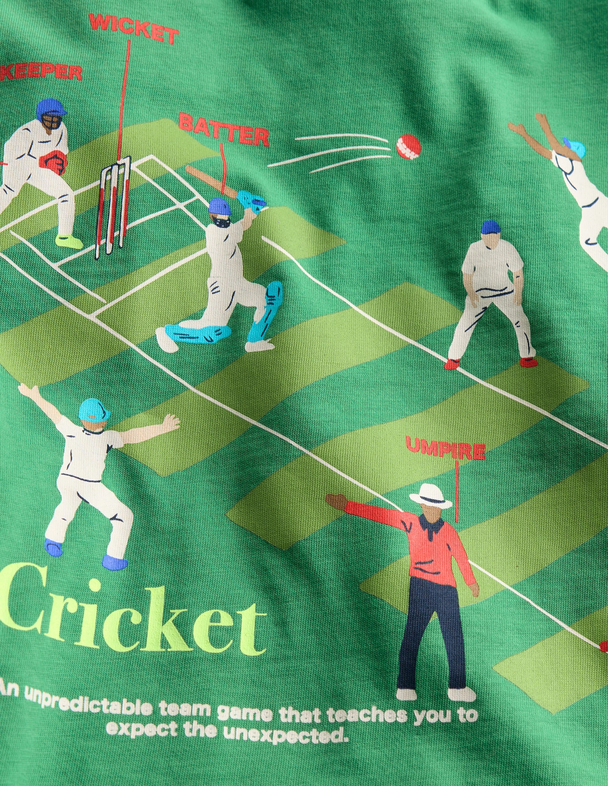 Relaxed Sport Graphic T-shirt-Rich Emerald Cricket - Image 3