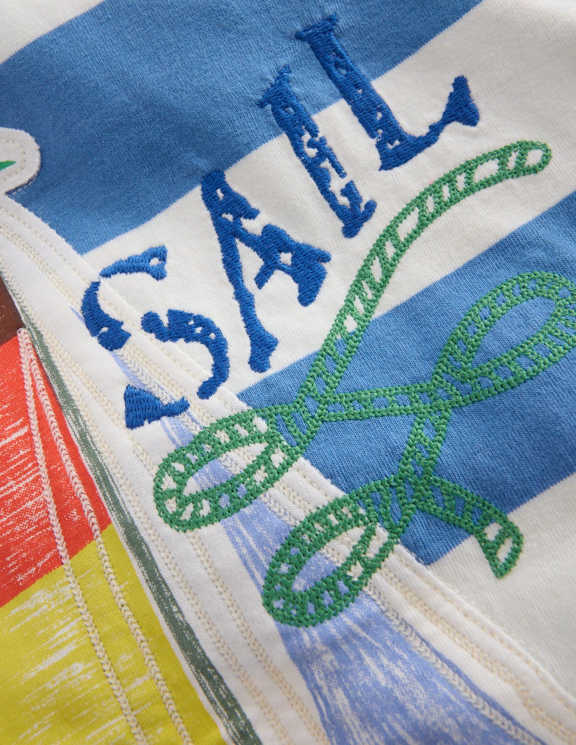 Relaxed Appliqué Polo Shirt-Forget Me Not Sail boats-3