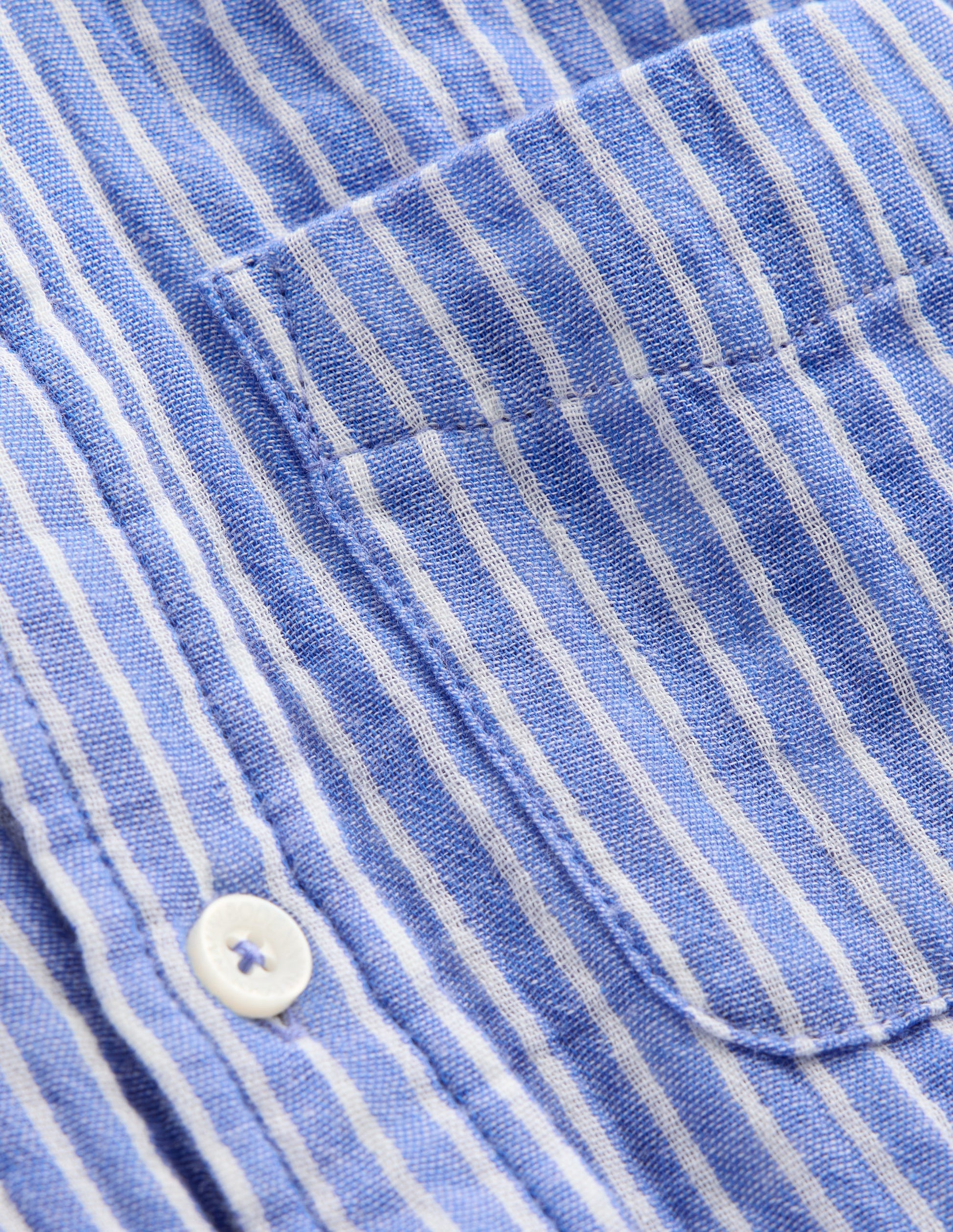 Double Cloth long Sleeve Shirt-Blue Stripe and Gingham-3