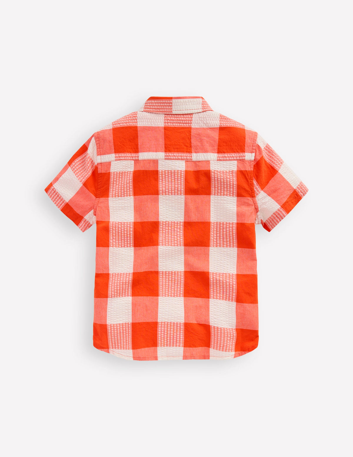 Cotton Gingham Shirt-Orange Seersucker - Image 2