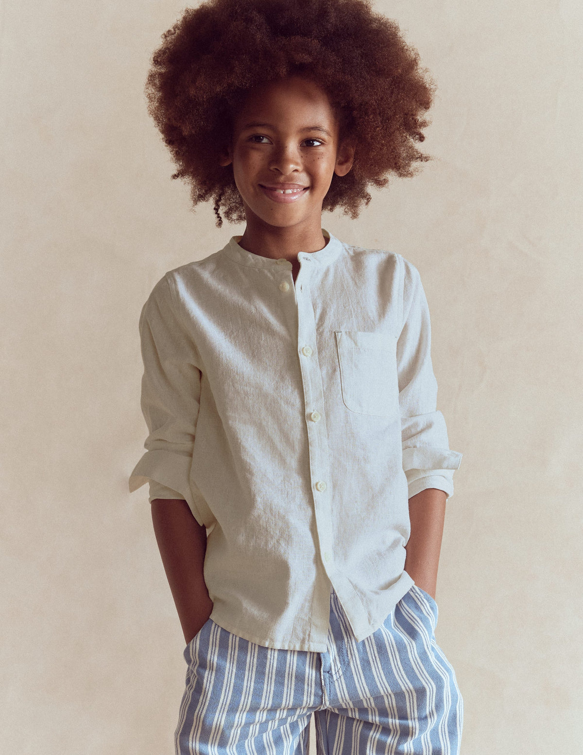Grandad Shirt-Coconut milk - Image 1