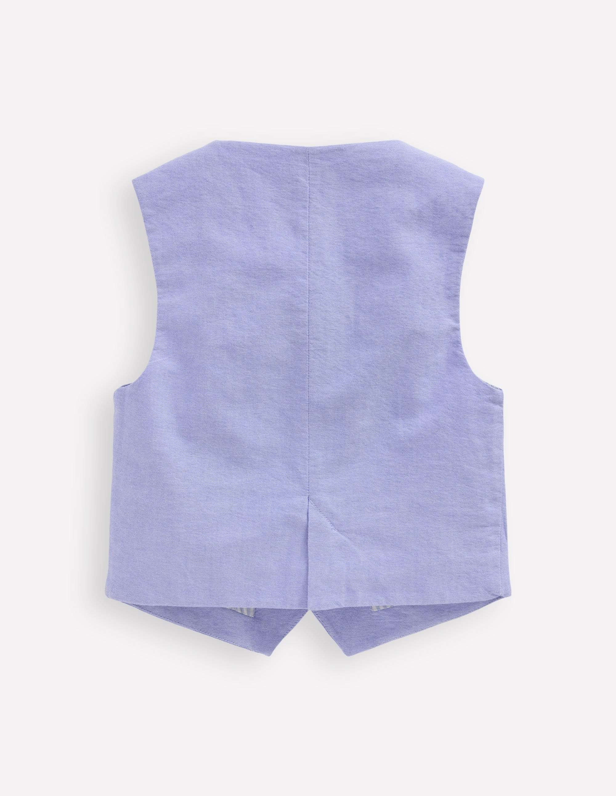 Cotton Oxford Waistcoat-Blue Oxford - Image 2