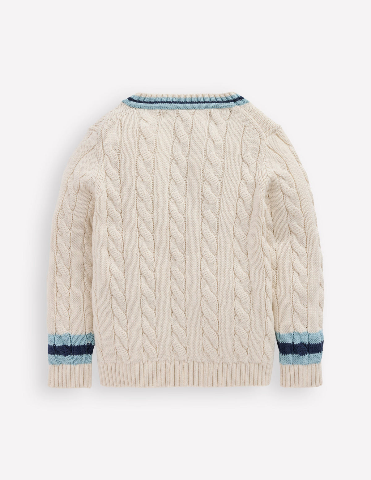 V-neck Cable Jumper-Ivory - Image 4