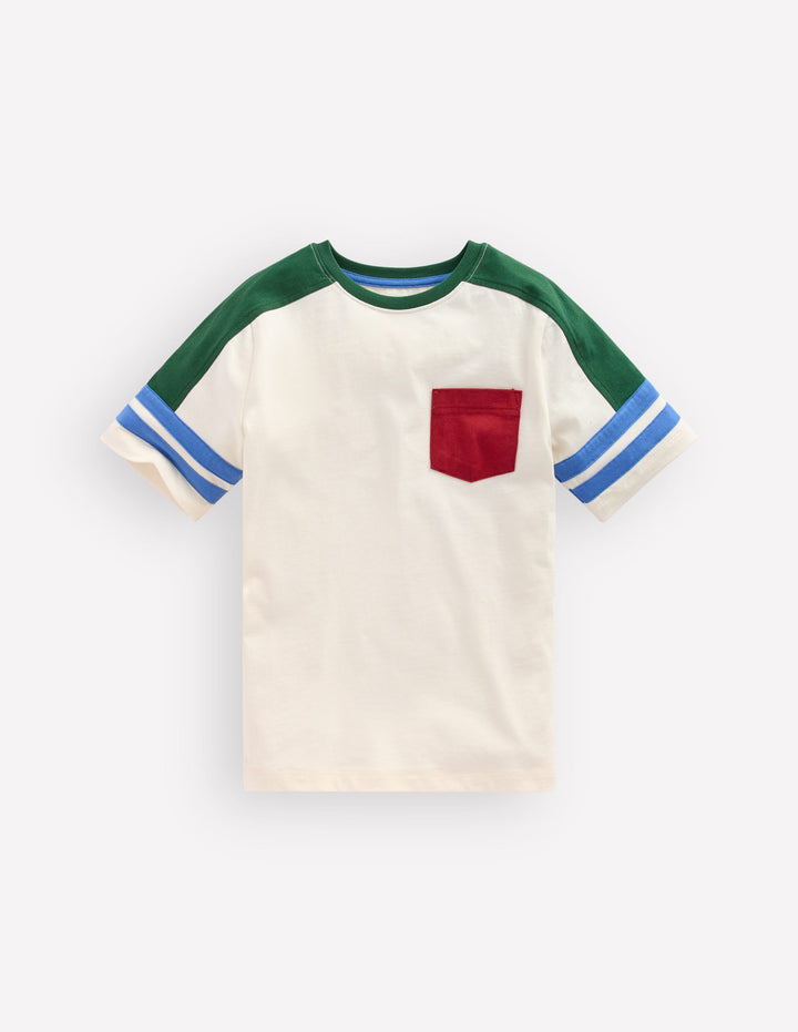 Short Sleeve Colourblock Tee-COCONUT MILK COLOURBLOCK