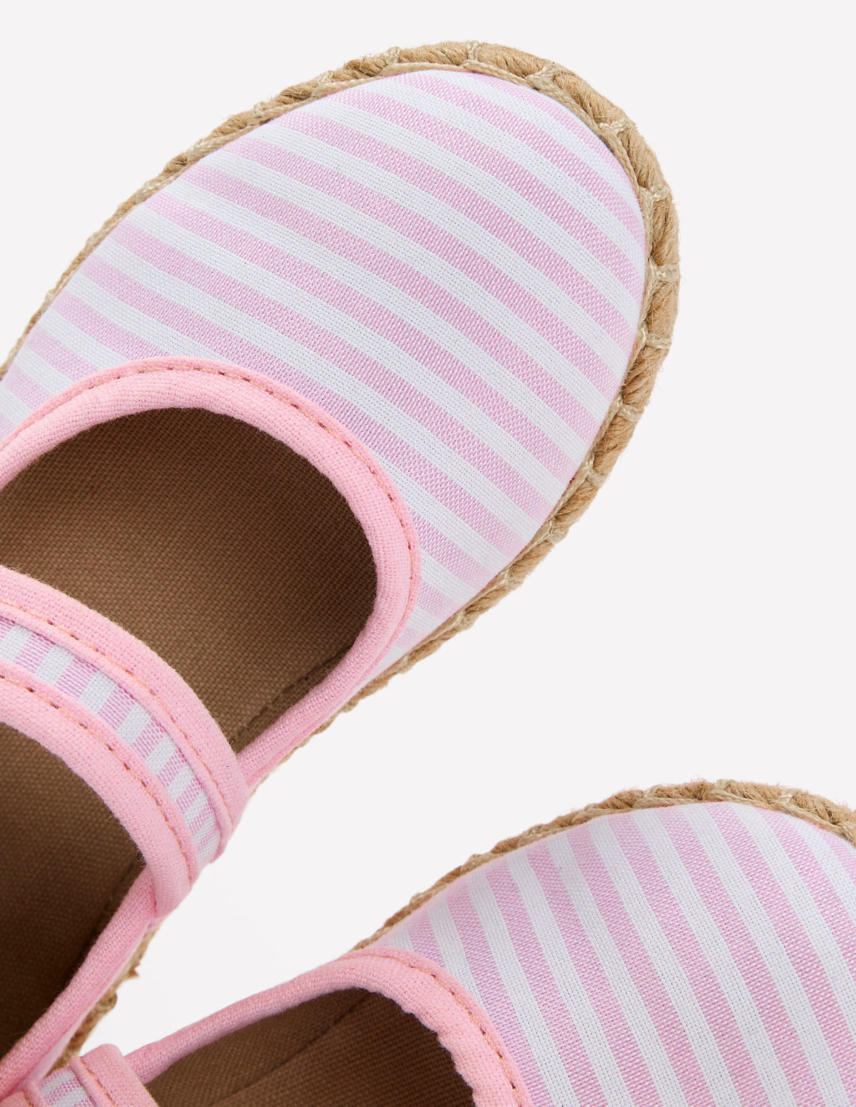 Espadrille Mary Janes-Sea Pink Ticking stripe - Image 3