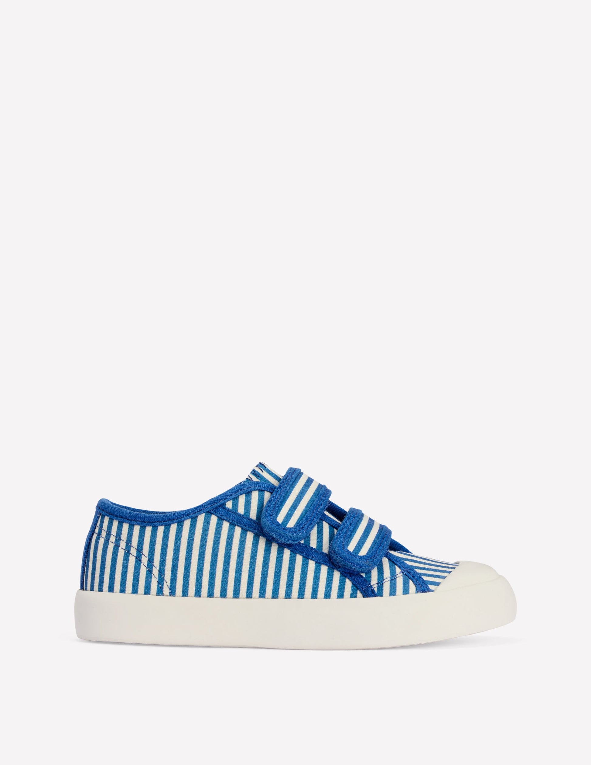 Canvas Trainers-Blue Ticking Stripe-1