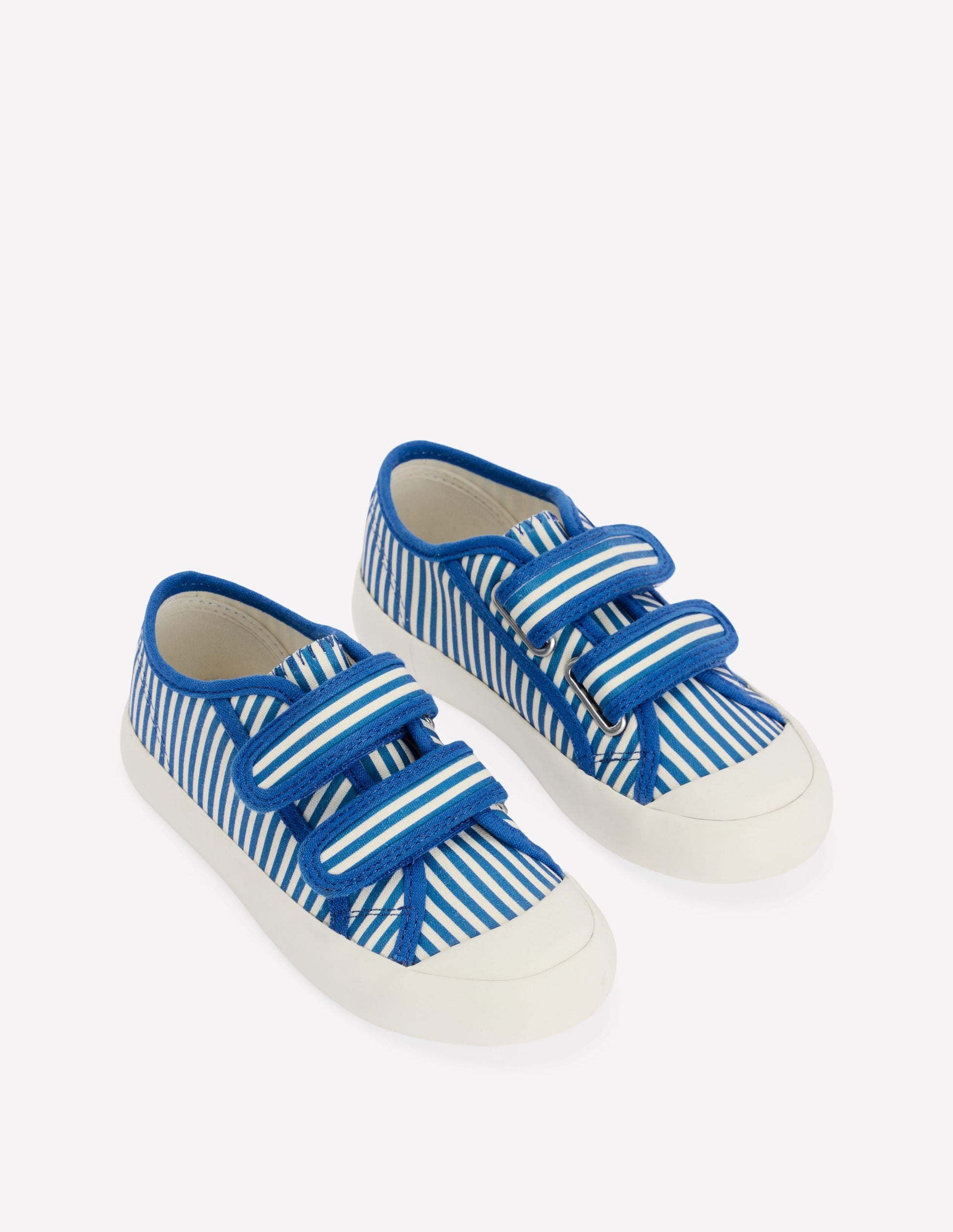 Canvas Trainers-Blue Ticking Stripe-2