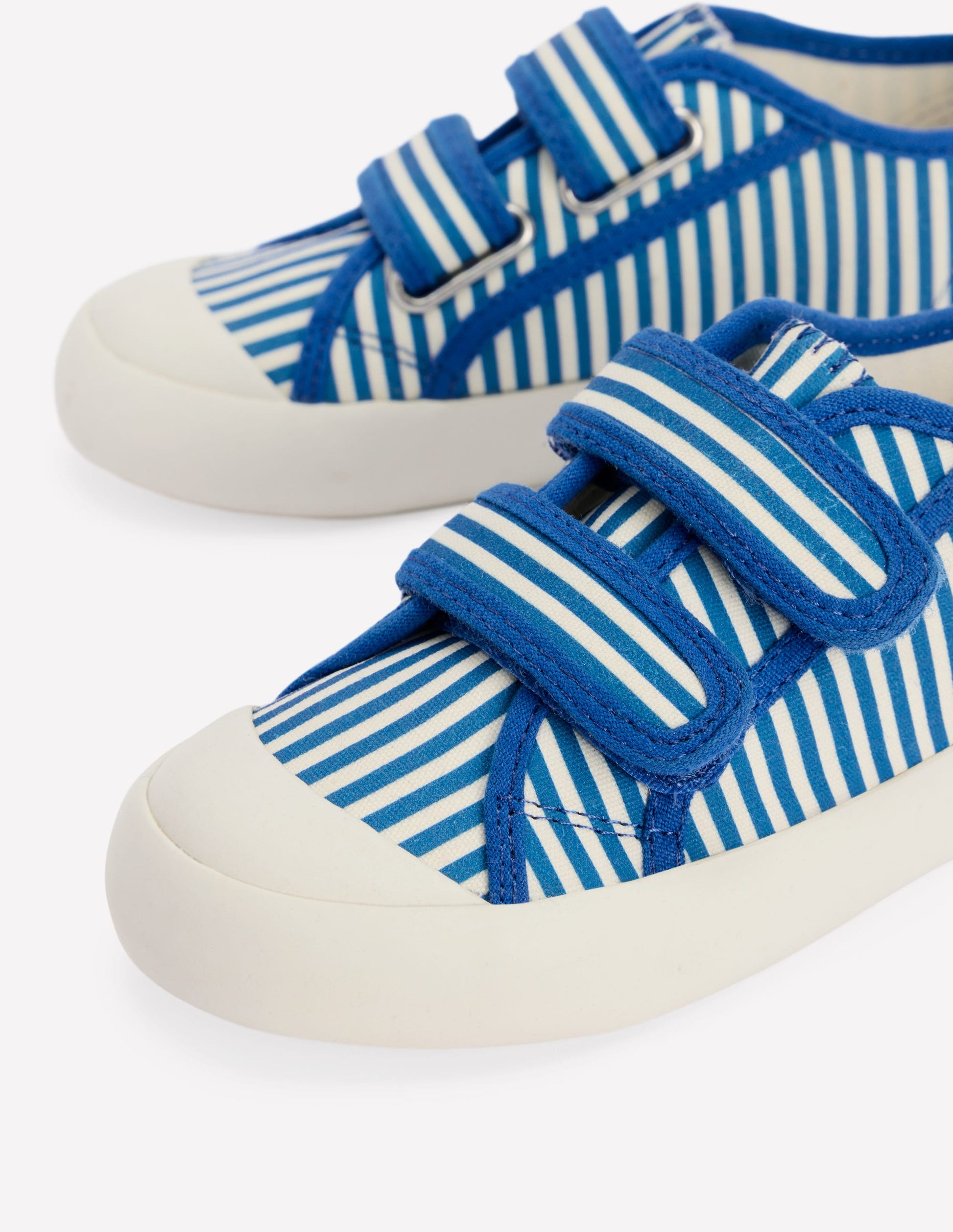 Canvas Trainers-Blue Ticking Stripe-3
