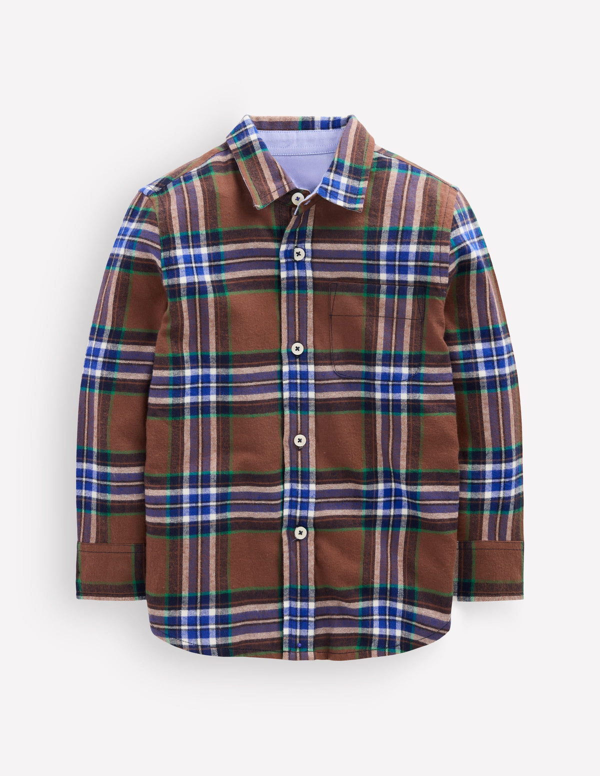 Cosy Cotton Check Shirt-Brown Check-1