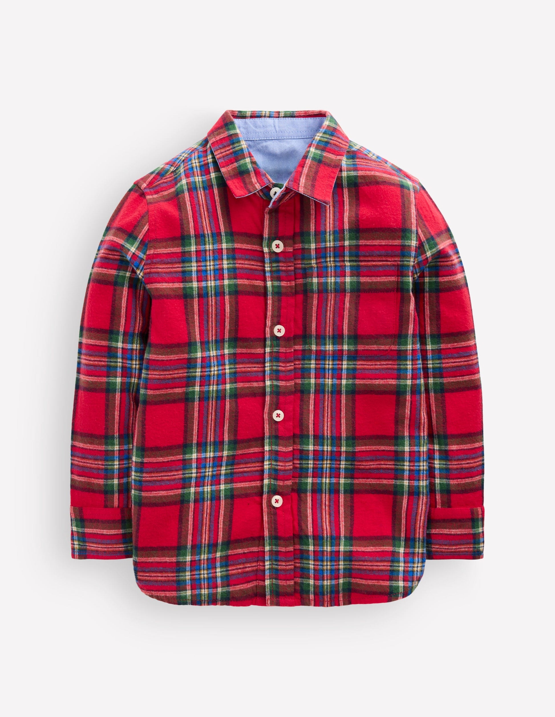 Cosy Cotton Check Shirt-Red Check-1