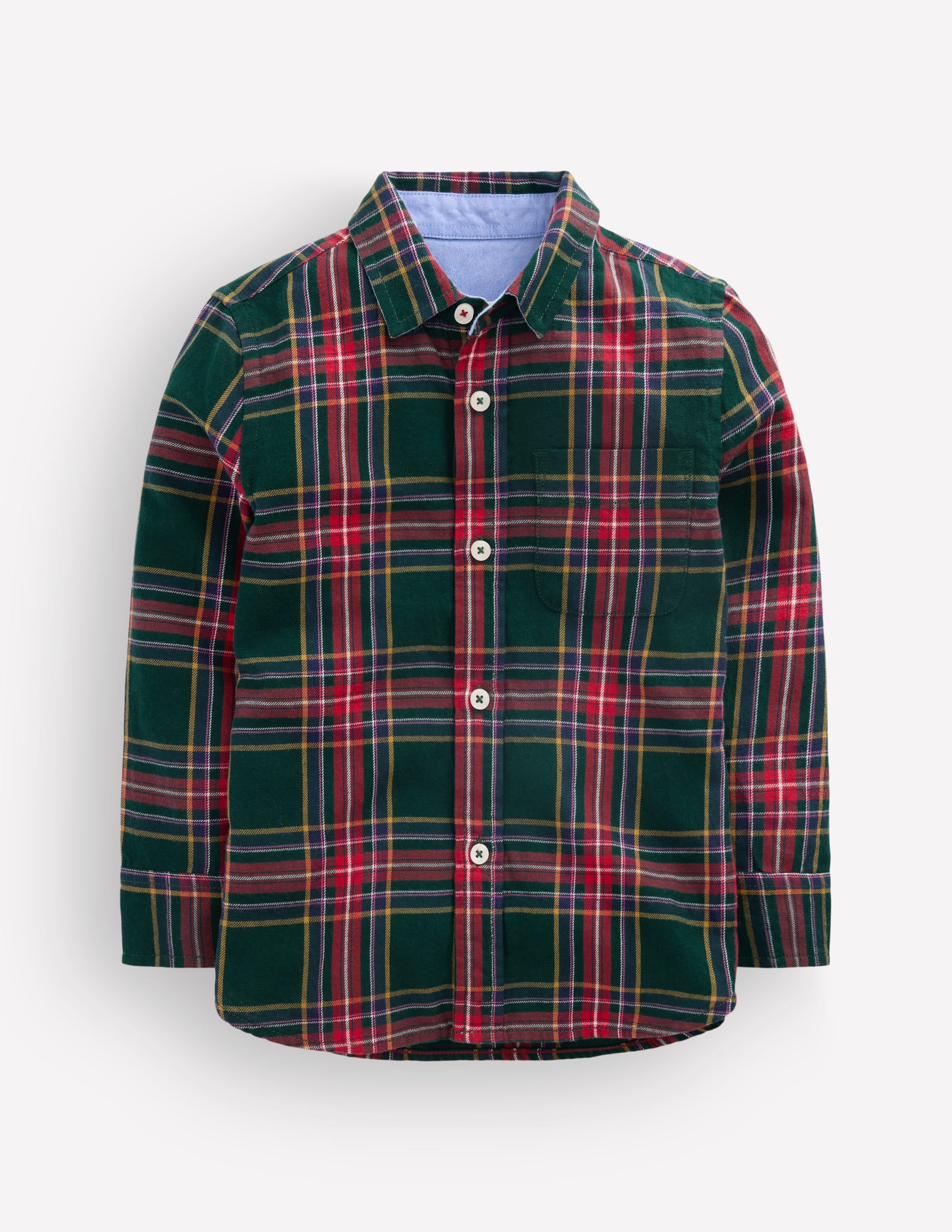 Cosy Cotton Check Shirt-Dark Green Check - Image 2