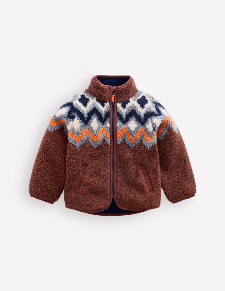Cosy Borg Jacket-Fair Isle