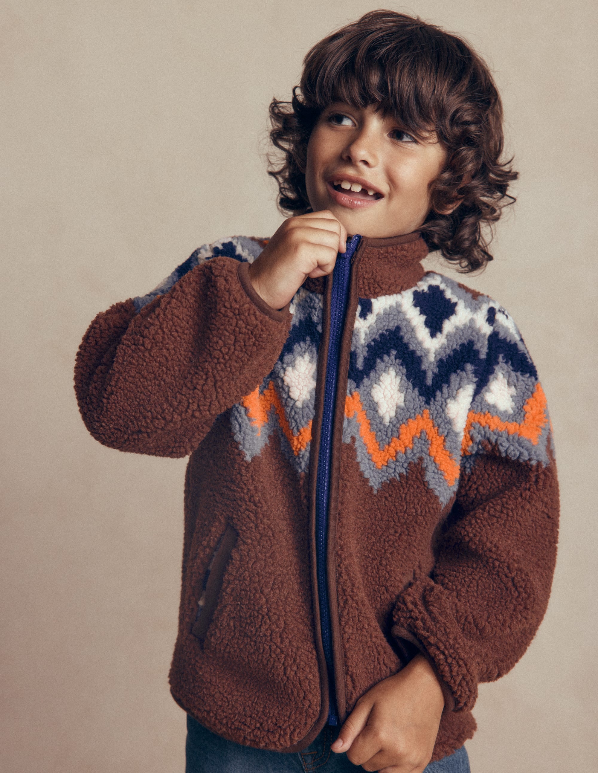 Cosy Borg Jacket-Fair Isle - Image 1