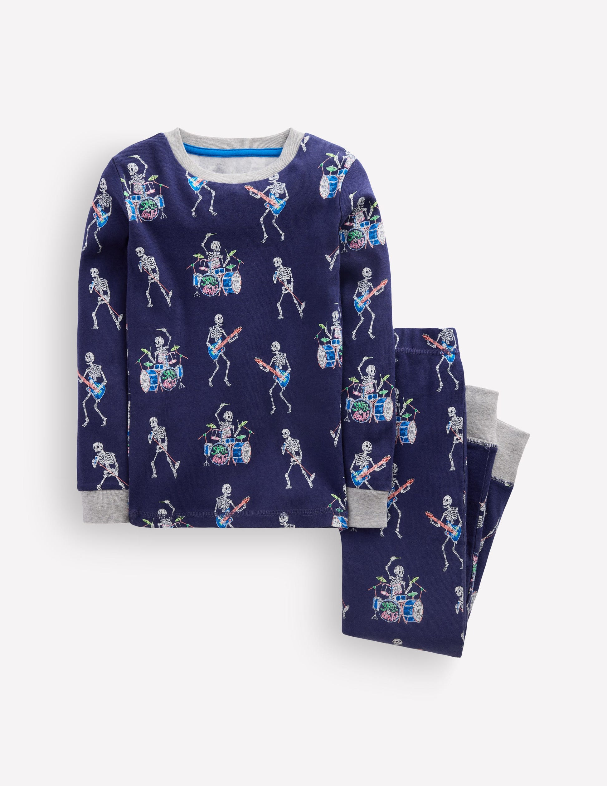Snug Glow-in-the-dark Pyjamas-Skeleton Drummers-1