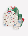 Snug Twin Pack Pyjamas-Festive Cars