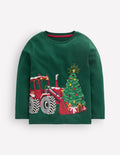 Superstitch Long Sleeve Top-Emerald Christmas Tractor
