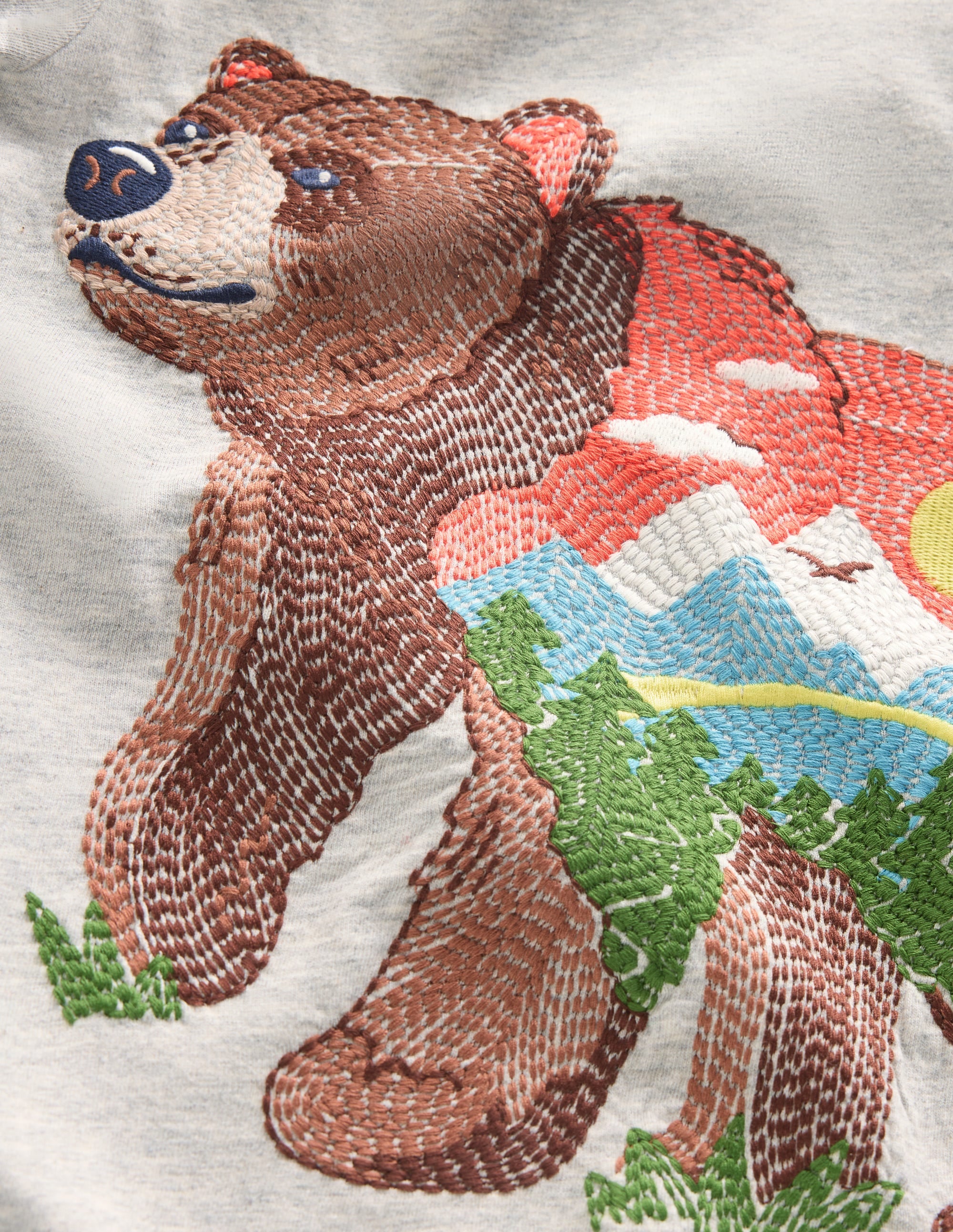Superstitch Long Sleeve Top-Grey Marl Scenic Bear - Image 3