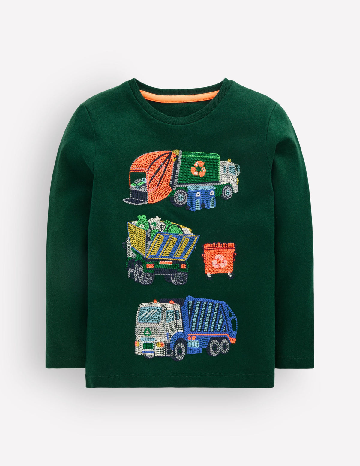 Superstitch Long Sleeve Top-Safari Green, Recycle Trucks - Image 1