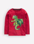 Superstitch Long Sleeve Top-Ruby Red dragon