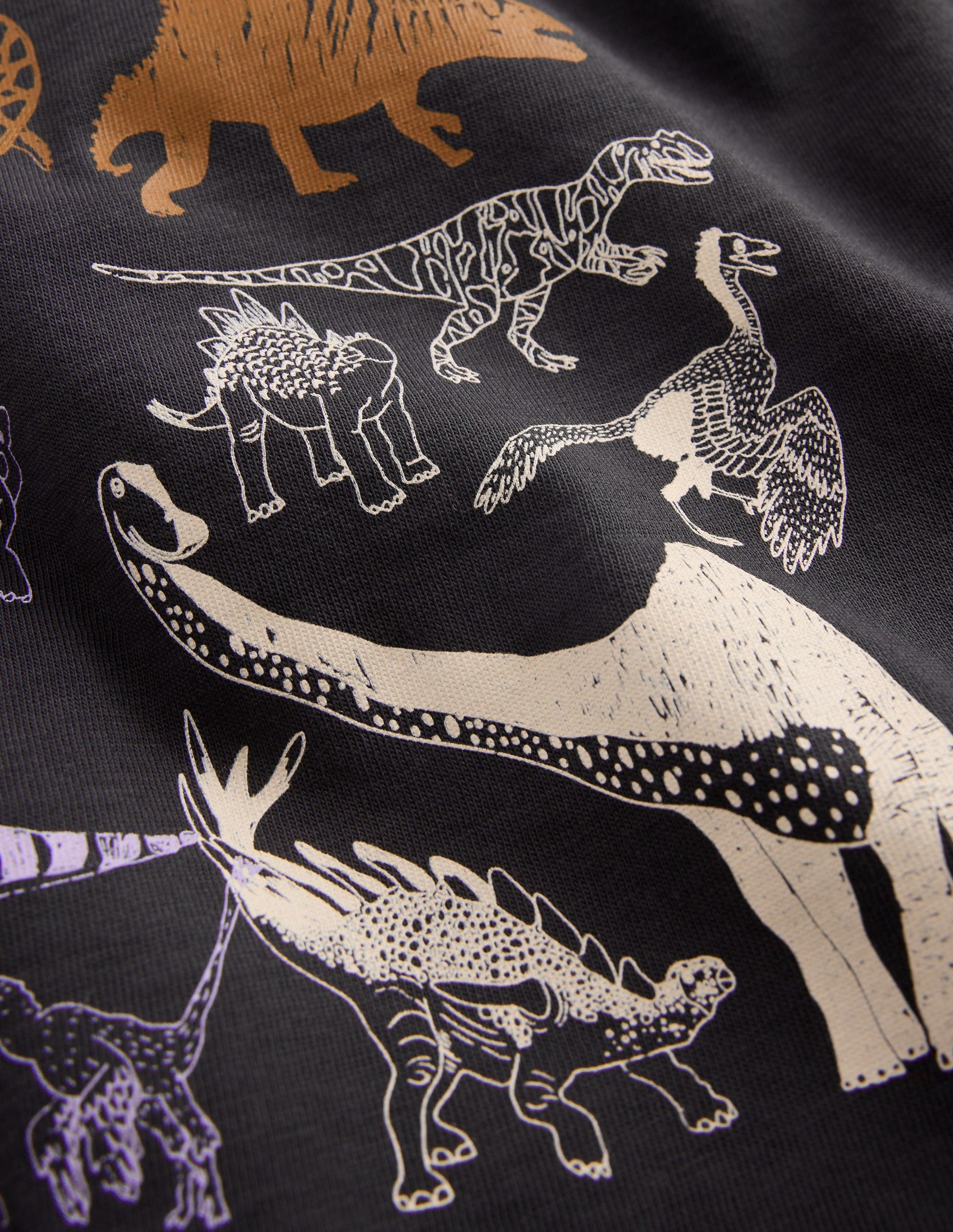 Long Sleeve Printed T-shirt-Shadow Grey Dinos-3