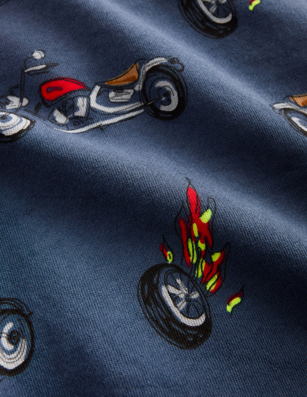 Everyday Printed Sweatshirt-Grey-Blue Motorbikes-3