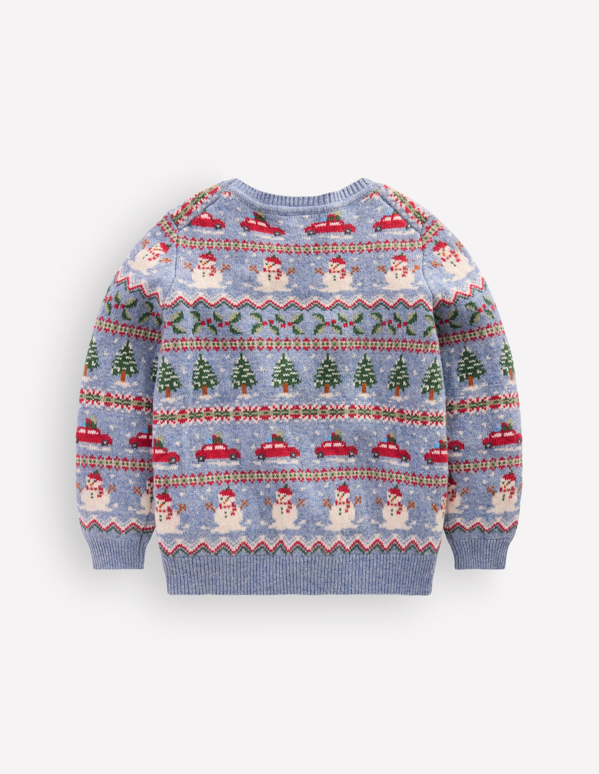 Fair Isle Jumper-Glacier Blue Christmas Cars - Image 3