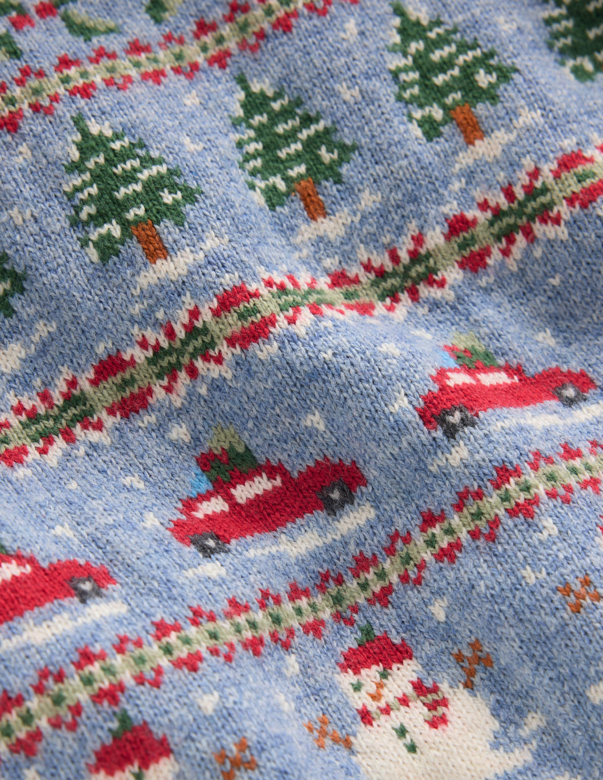 Fair Isle Jumper-Glacier Blue Christmas Cars-4