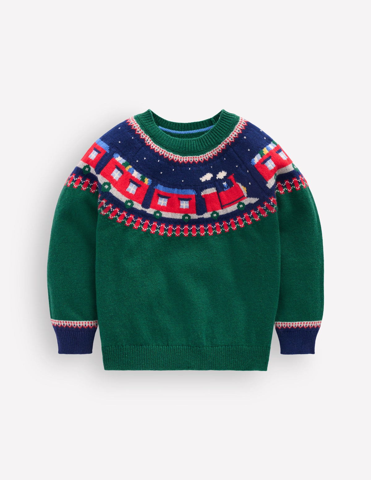 Fair Isle Jumper-Jewel Green Train - Image 1