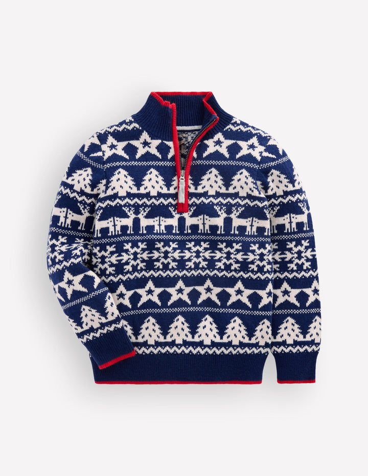 Heritage Half-Zip Jumper-Festive