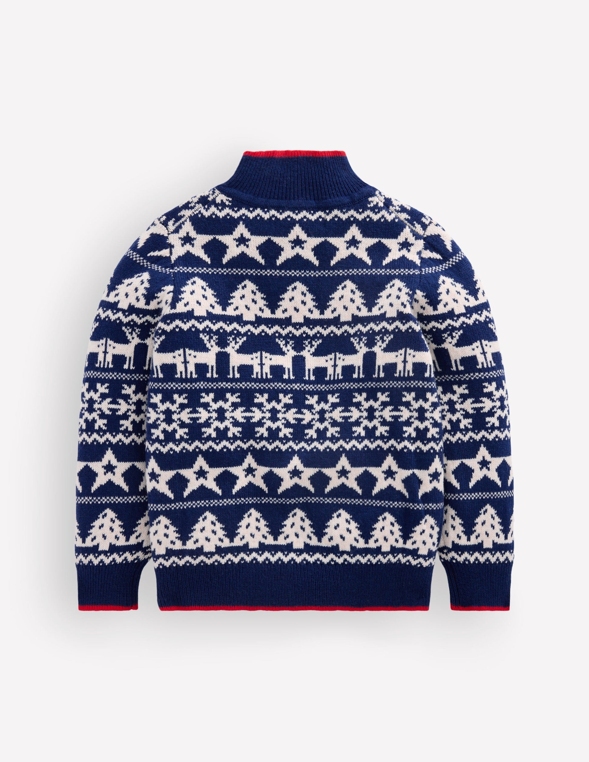 Heritage Half-Zip Jumper-Medieval Blue/Ivory Christmas-2