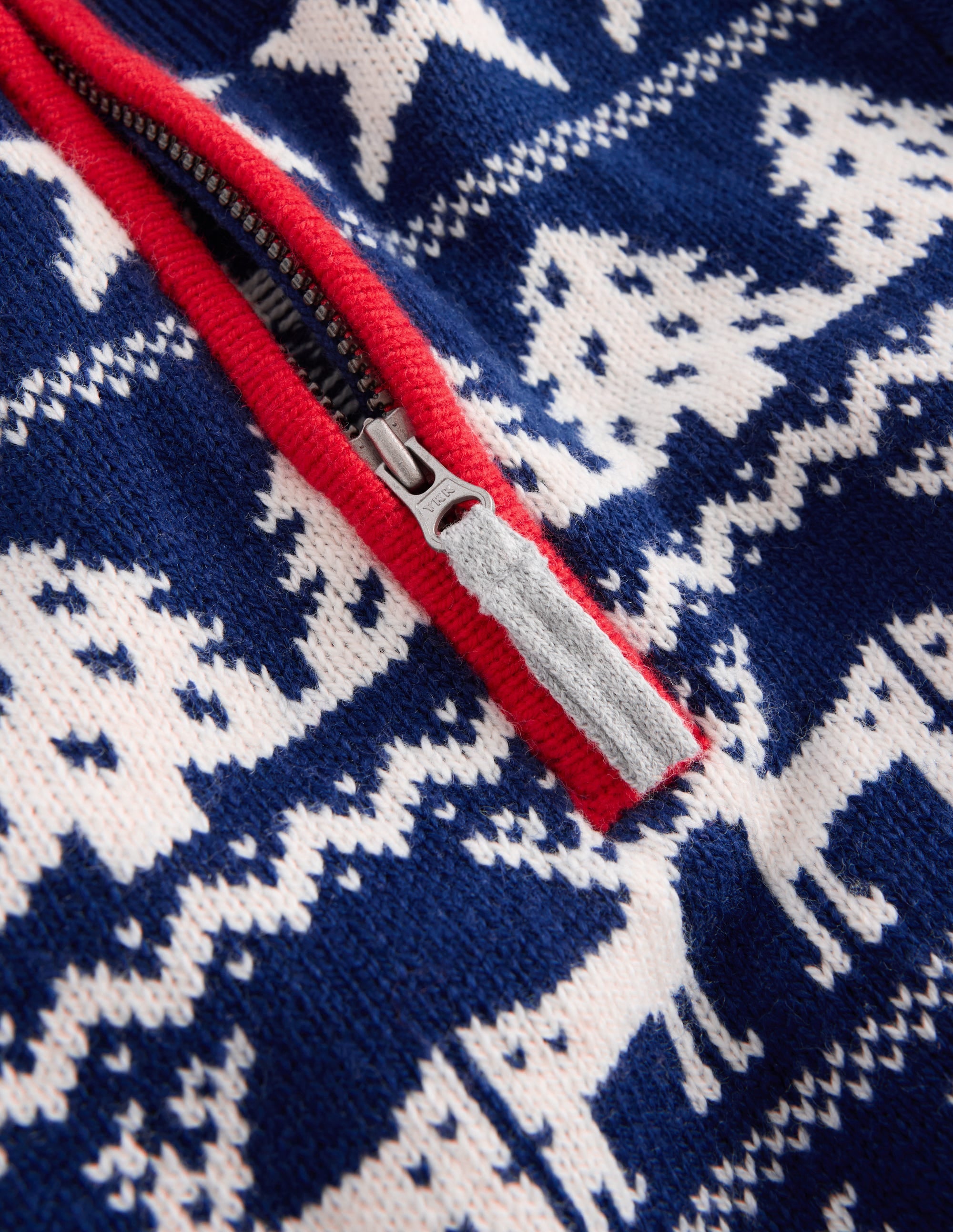 Heritage Half-Zip Jumper-Medieval Blue/Ivory Christmas - Image 3