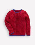 Heritage Cable Jumper-Crimson Red
