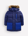 Fleece Lined Padded Coat-College Navy