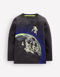 Long Sleeve Glow T-shirt-Charcoal Marl Moon