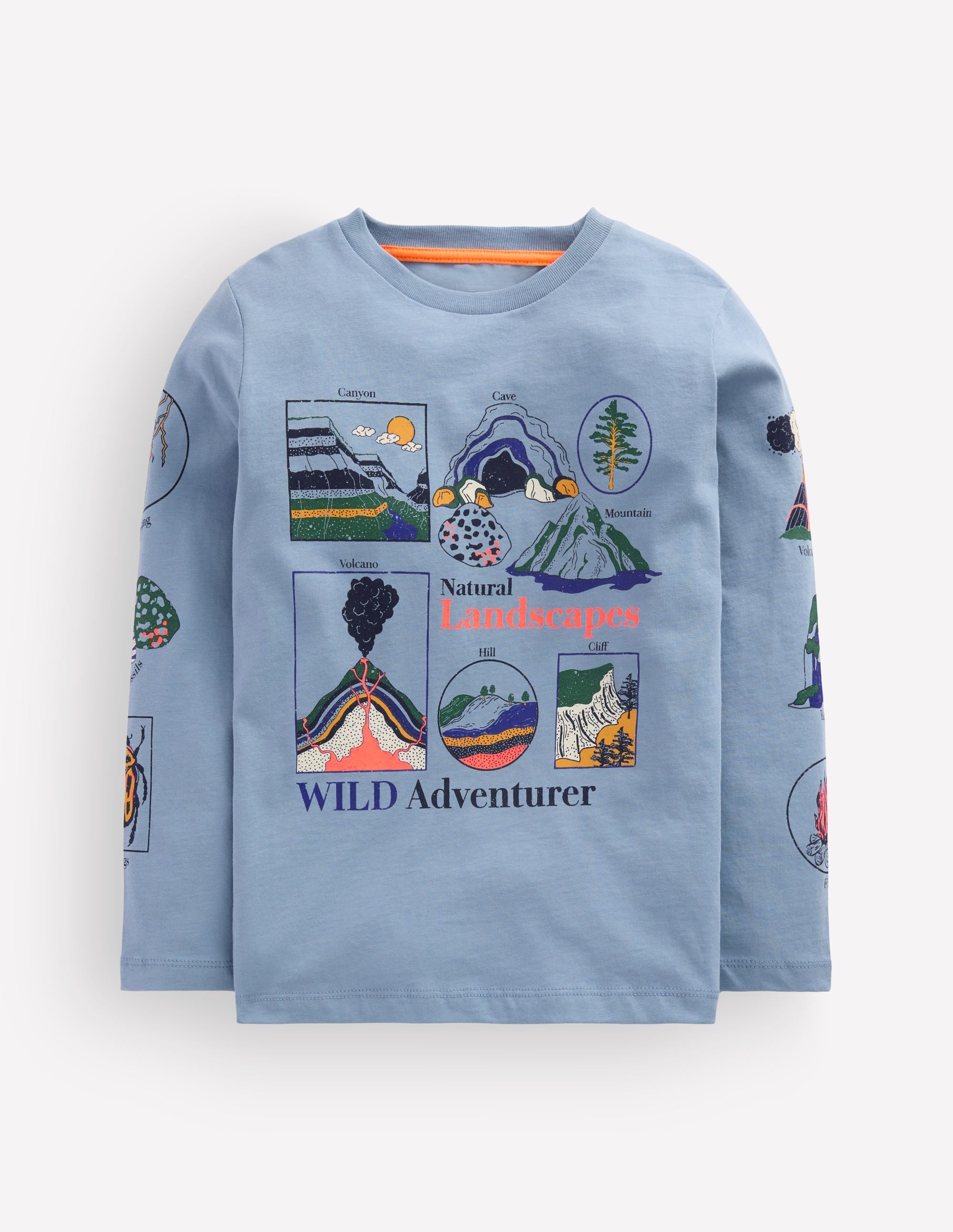 Long Sleeve Glow T-shirt-French Blue, Landscapes - Image 3